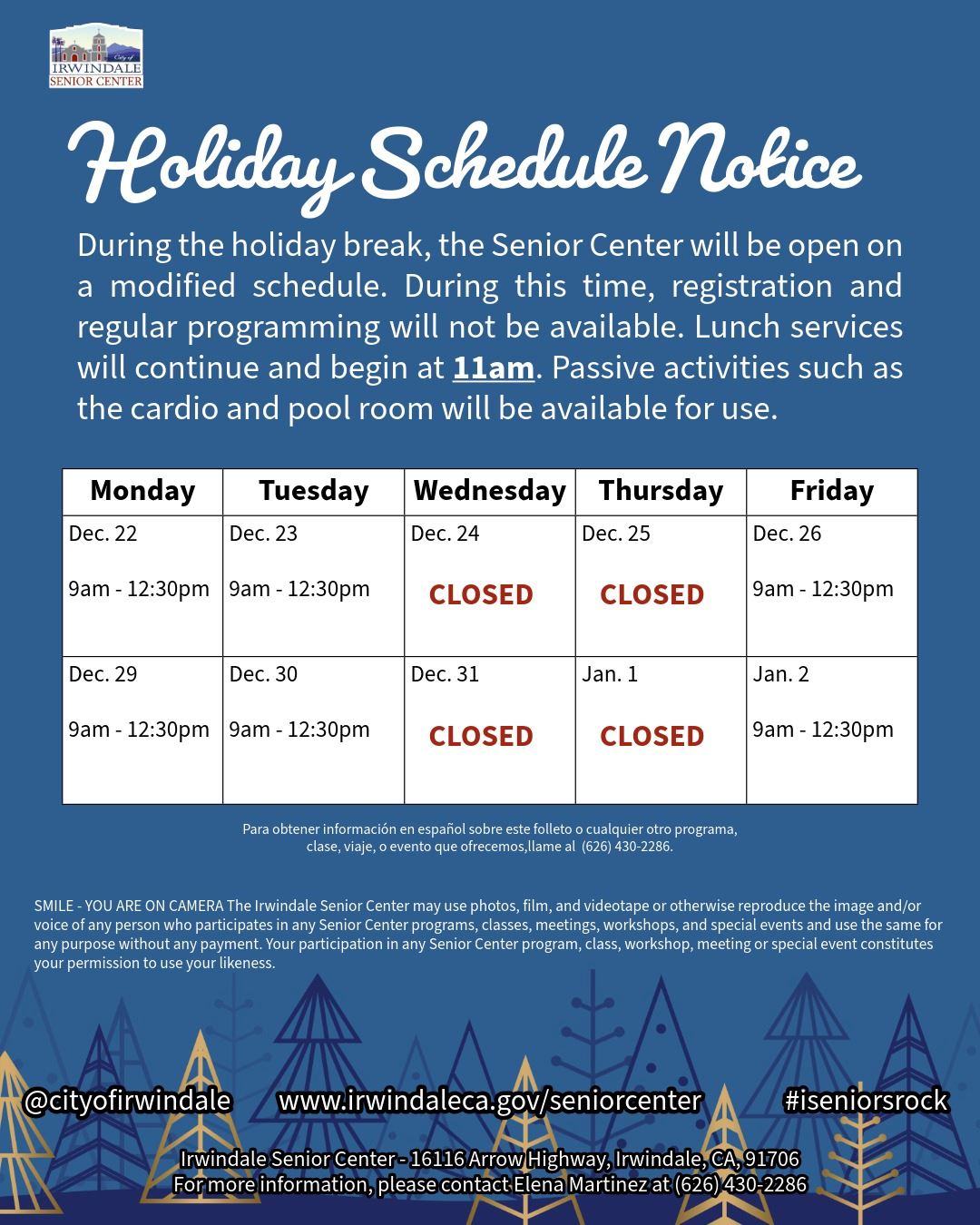 Holiday Schedule 2025