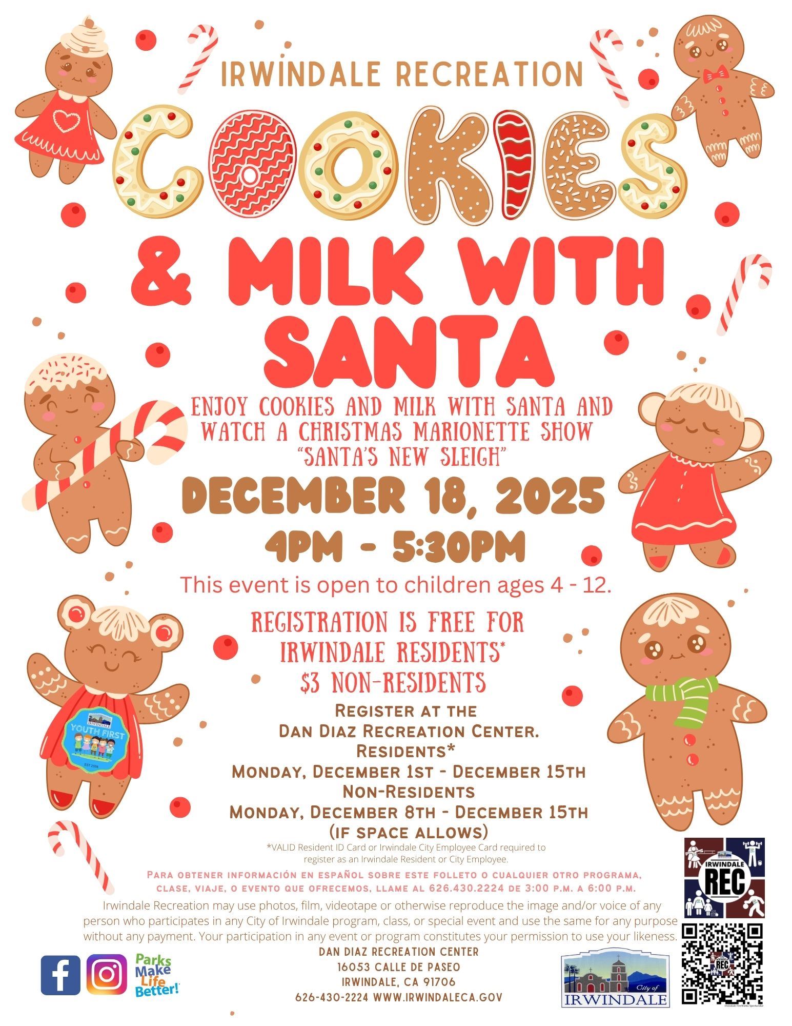 Cookies and Milk with Santa 2025 Front